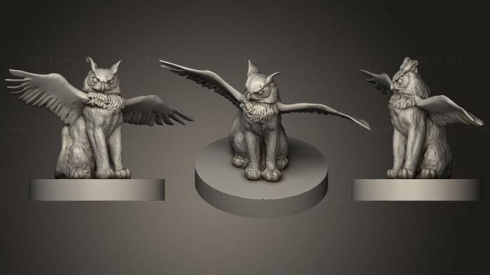 Статуэтки упрощенные (Сово-кошачий грифон, STKPR_0983) 3D модель для ЧПУ станка